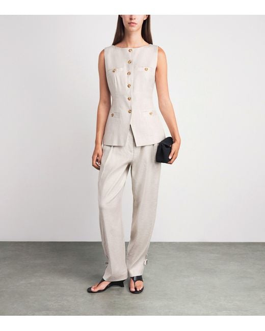 Toccin White Linen-Blend Amra Waistcoat
