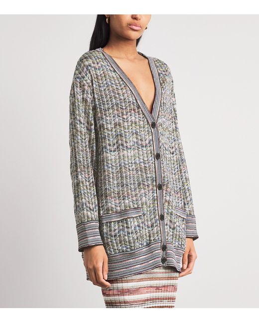 Missoni Gray Zigzag Sequinned Cardigan