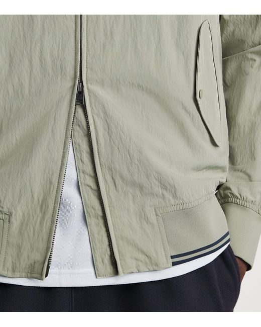 Fred Perry Green Crinkle Harrington Jacket for men
