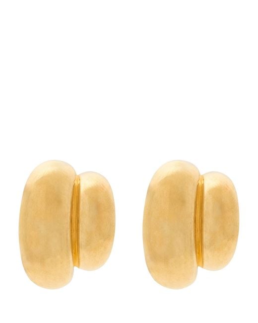 Saint Laurent Natural Double Domed Clip-On Earrings