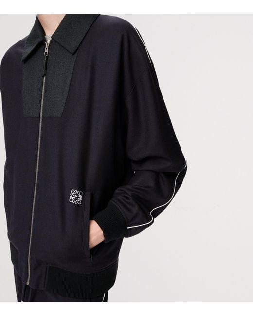 Loewe Blue Wool-Blend Track Jacket for men