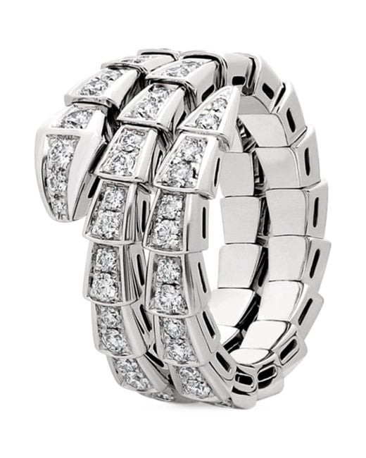 BVLGARI Metallic And Diamond Serpenti Viper Ring