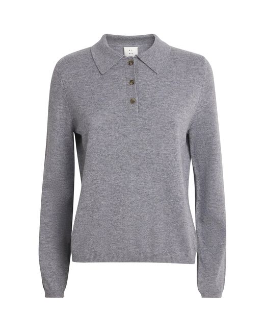 Almada Label Gray Cashmere Minou Polo Sweater