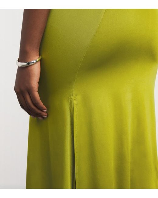 Nadine Mos Green Jersey Midi Slip Skirt