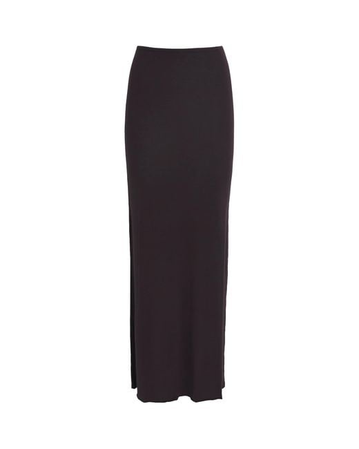Skims Black Sheer Modal Maxi Skirt