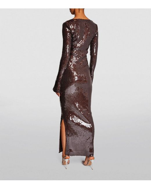 brown sequin midi dress Miss Golden Sequins Midi Dress main image 1