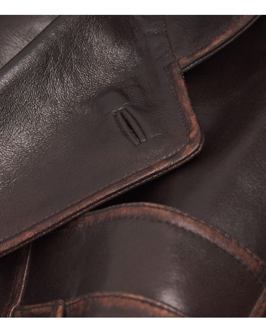 Sandro Black Double-Breasted Leather Jacket