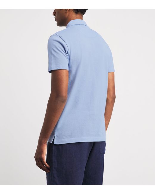 Sunspel Blue Supima Cotton Riviera Polo Shirt for men