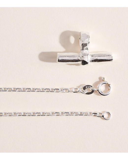 The Ouze Natural Sterling T-Bar Necklace for men
