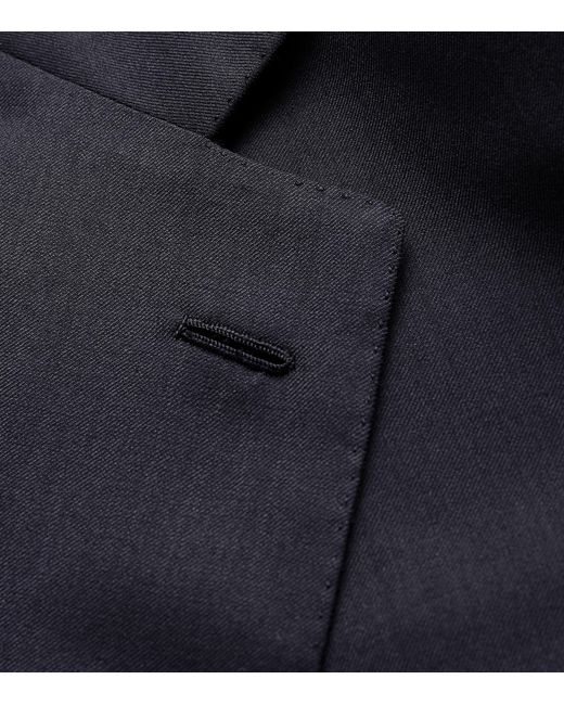 Brioni Blue Wool-Silk Plume Blazer for men
