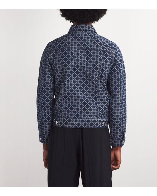 Sandro Blue Jacquard Denim Jacket for men