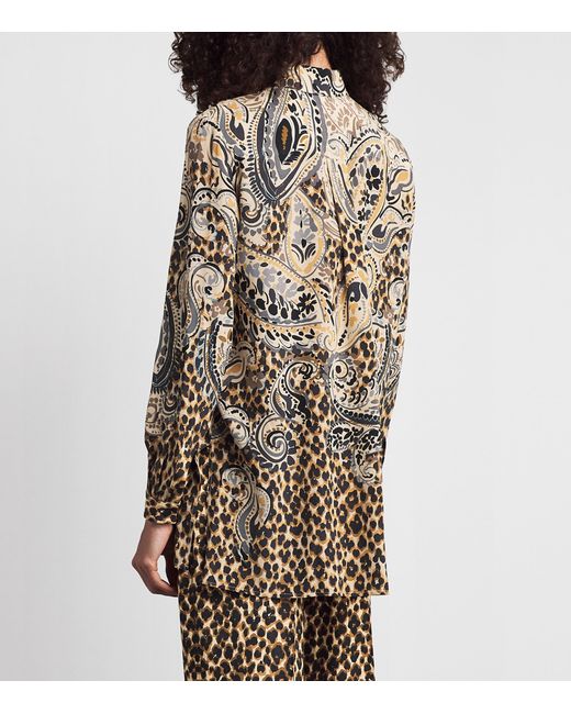 Etro Natural Silk Leopard Shirt