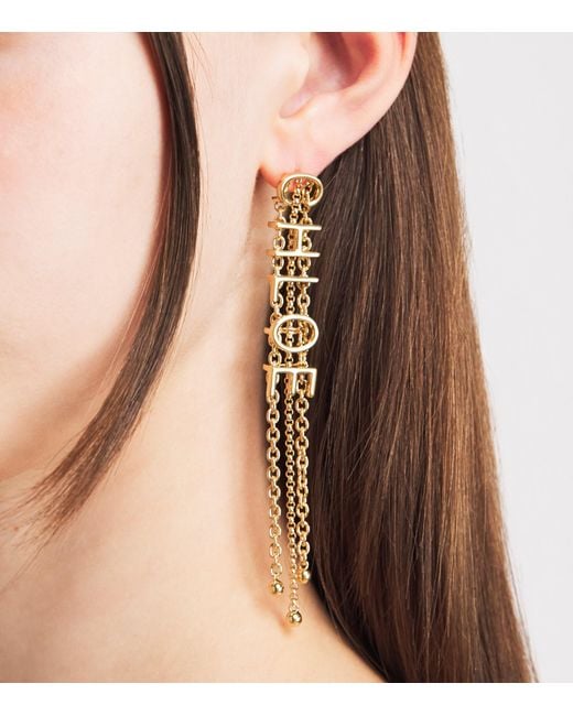 Chloé Metallic Mini Belt Drop Earrings