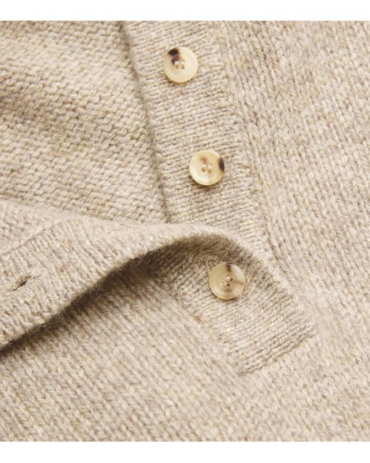 Khaite Brown Cashmere Rene Polo Sweater