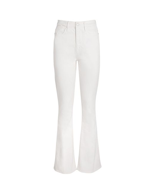 FRAME Le Super High Flare Jeans in White | Lyst UK