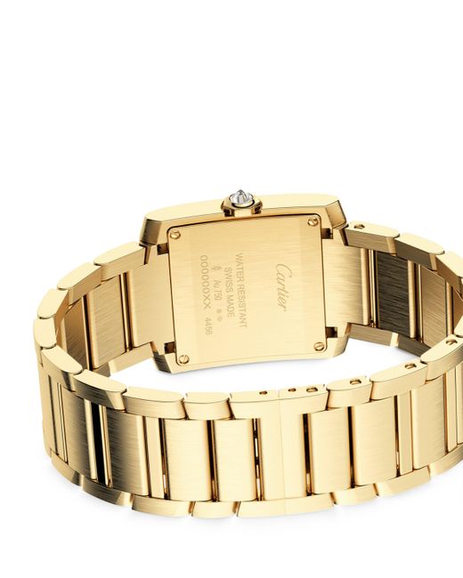 Cartier Metallic Medium And Diamond Tank Française Watch