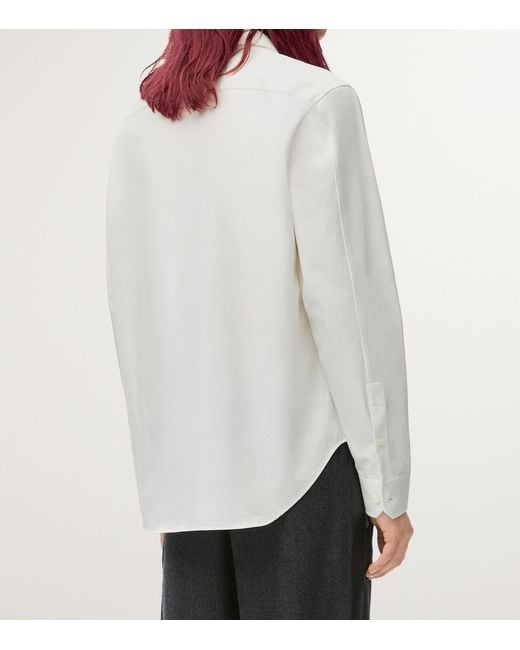 Loewe White Cotton Embroidered Logo Shirt for men