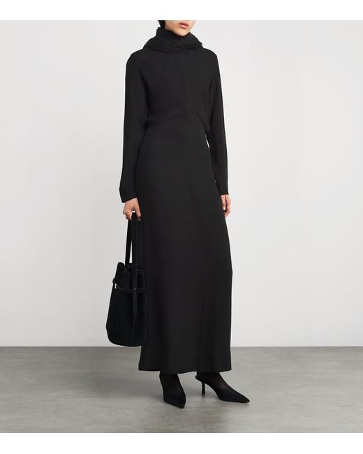 Totême Black Slouch-Waist Maxi Dress