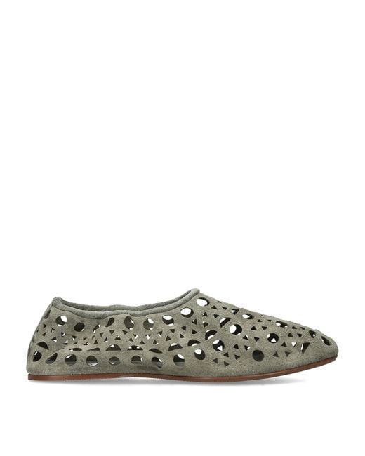 Alaïa Green Suede Neo Vienne Slippers