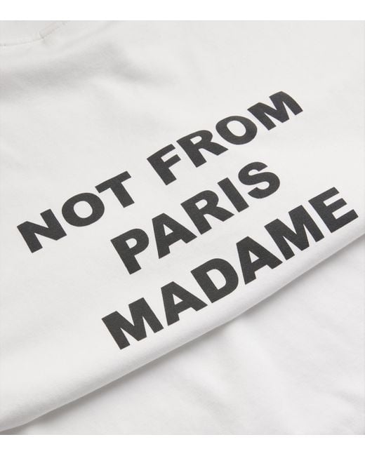 Drole de Monsieur White Cotton Slogan T-Shirt for men