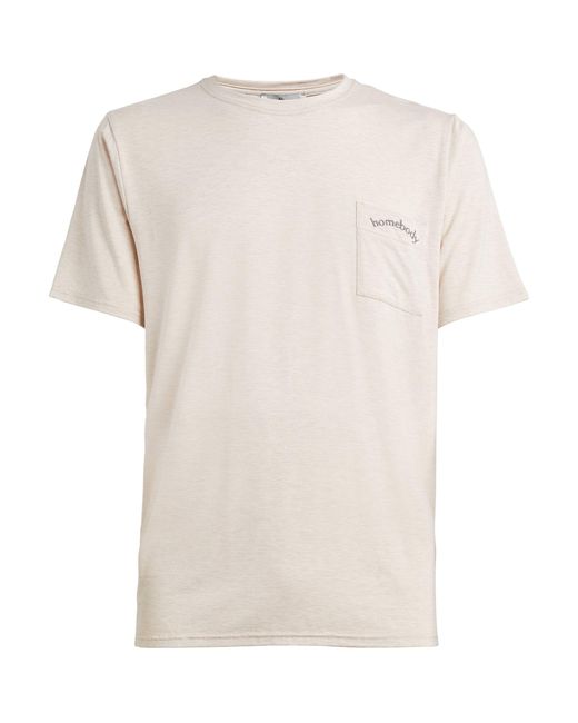 Homebody White Embroidered Logo Lounge T-shirt for men