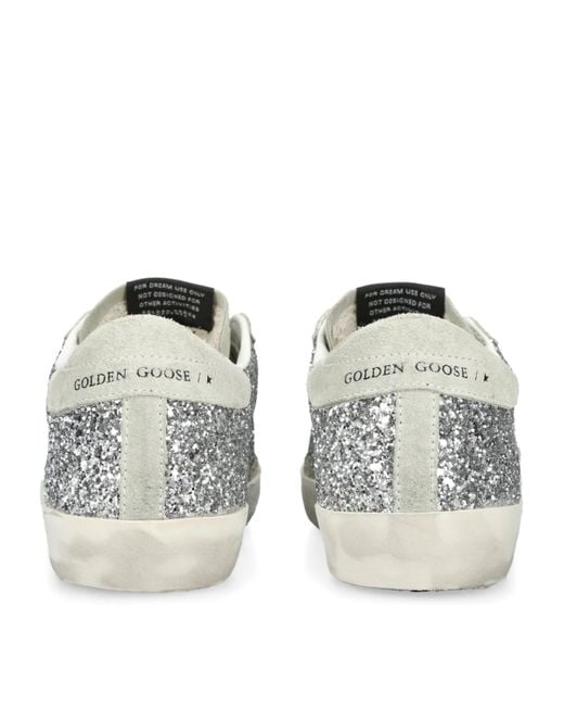Golden Goose Deluxe Brand White Glitter Super-Star Sneakers