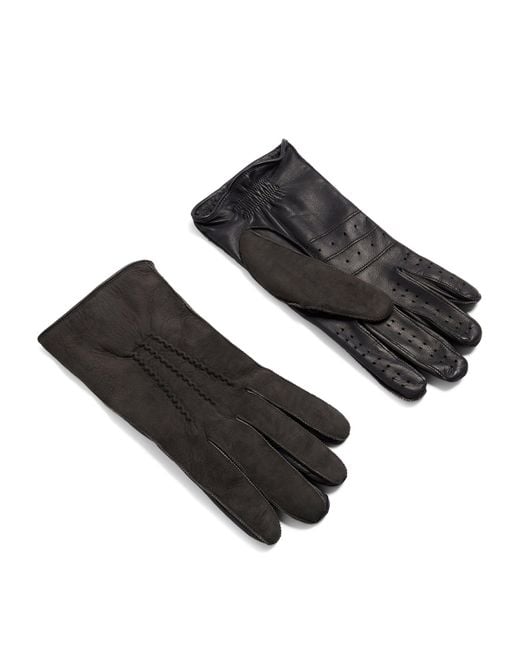 Dunhill Black Leather Gloves for men