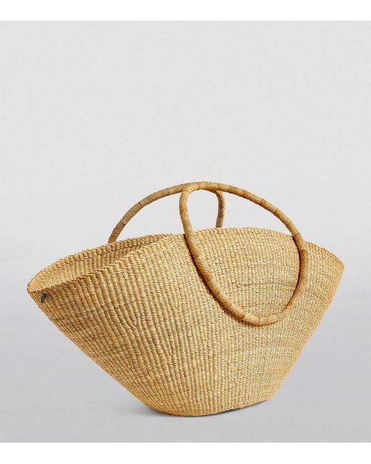 Muuñ Natural Elephant Grass Lune Basket Bag