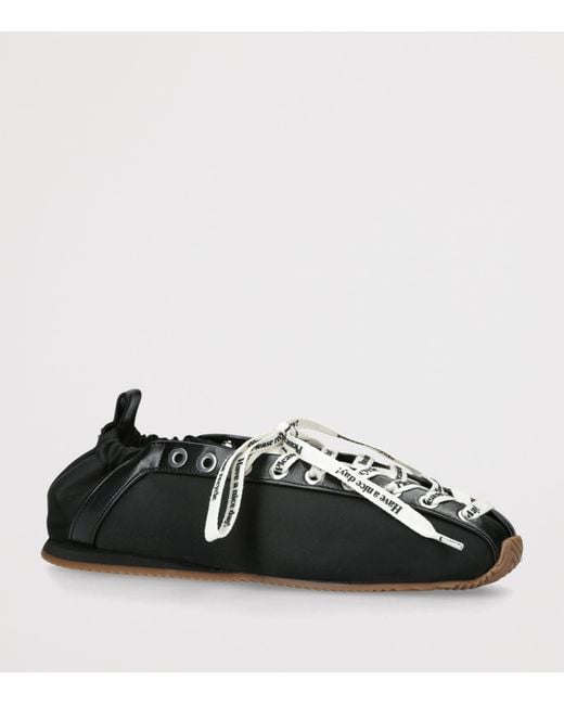 Ganni Black Woven Sporty Ballet Flats