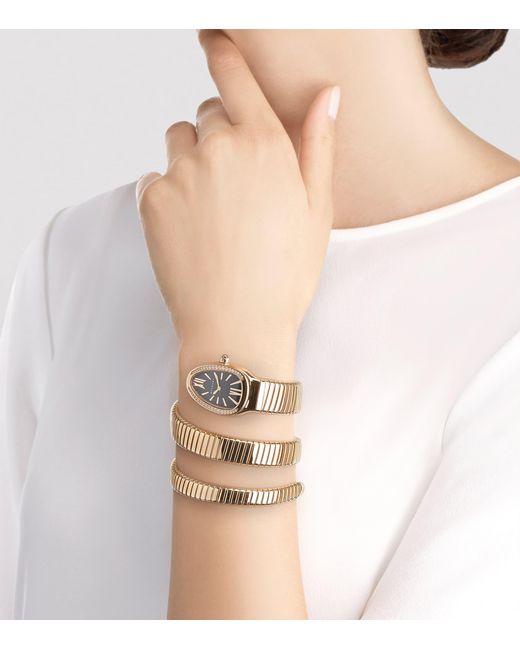 BVLGARI Black Rose And Diamond Serpenti Tubogas Watch