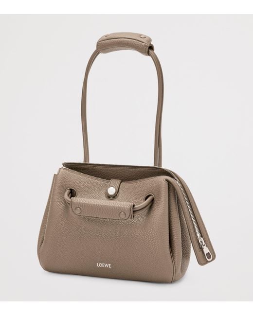 Loewe Brown Small Grained Leather Madrid Shoulder Bag