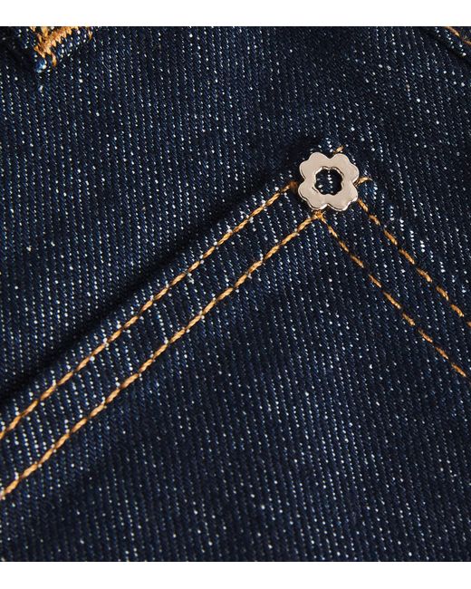 Maje Blue Patch-Pockets Straight-Leg Jeans