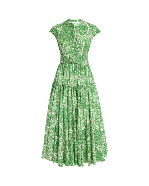 Giambattista Valli Green Floral Print Maxi Dress
