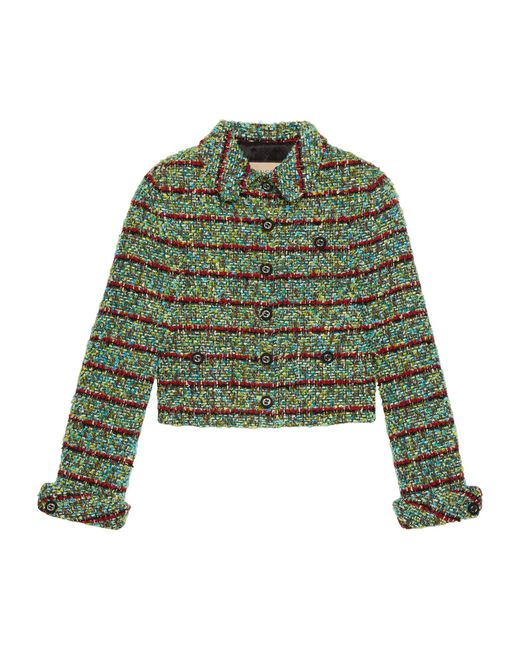 Gucci Green Tweed Cropped Jacket