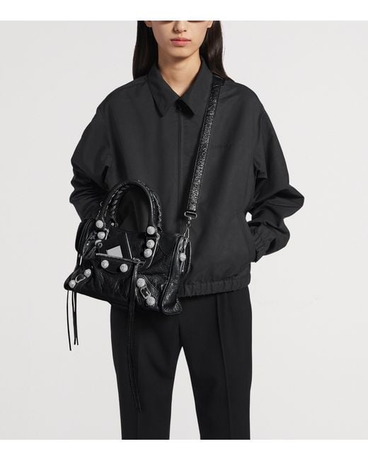 Balenciaga Black Small Leather Embellished Le City Top-Handle Bag
