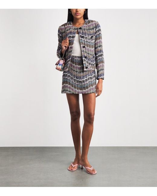Missoni Gray Zigzag Bouclé Sequinned Jacket