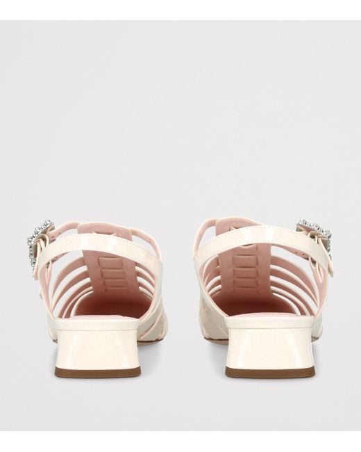 Roger Vivier Natural Leather Mini Très Vivier Sandals 25