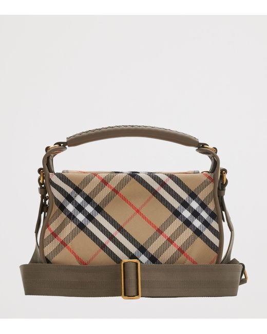 Burberry Metallic Small Canvas Check B Clip Messenger Bag