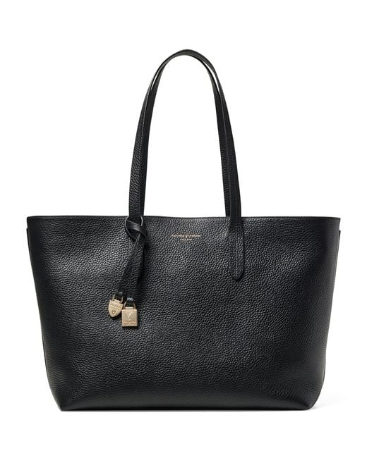 Aspinal Black Leather East West Tote Bag