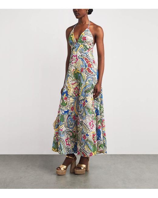 Alice + Olivia White Embroidered Karolina Maxi Dress