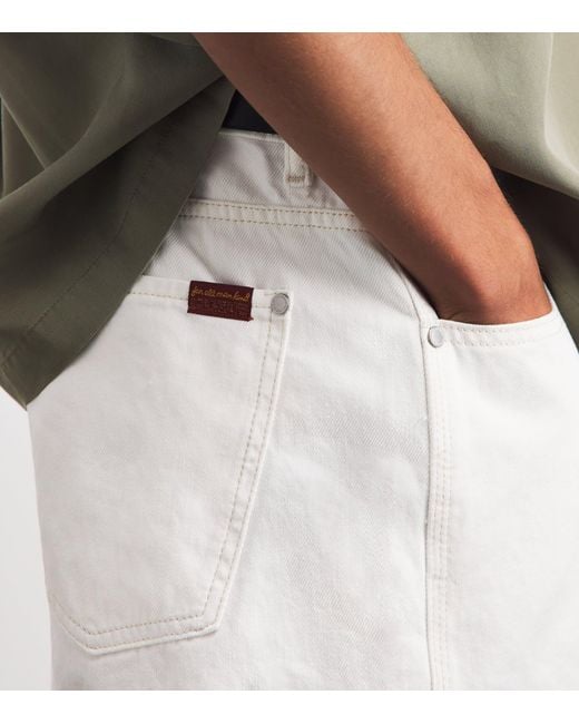 7 For All Mankind White Wide-Leg Jeans for men