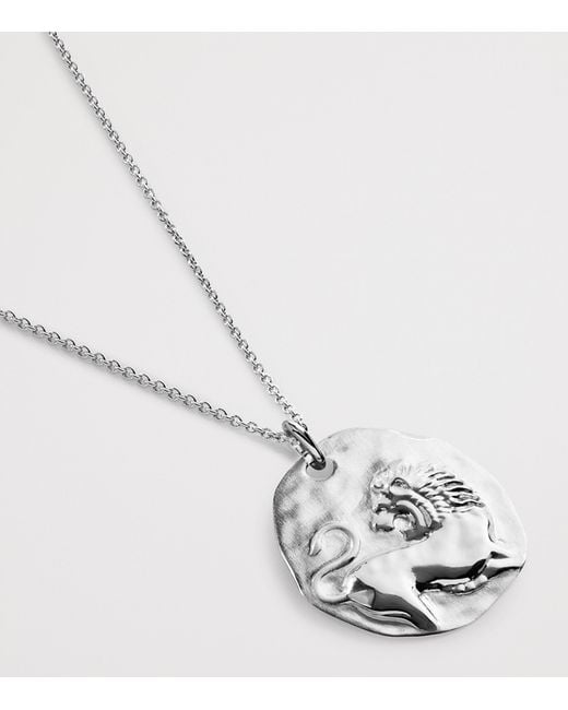 Monica Vinader White Sterling Leo Zodiac Necklace