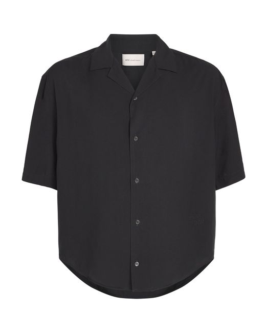 AMI Black Cotton Ami De Coeur Short-Sleeve Shirt for men