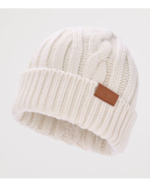 Loewe Natural Wool Logo Beanie