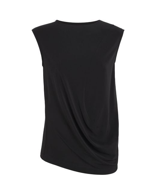 Issey Miyake Black Drape Jersey Sleeveless Blouse