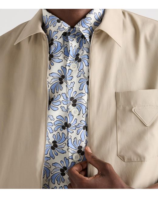 Prada Natural Cotton Zipped Shirt for men