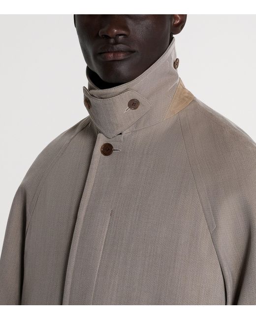 Dunhill Gray Virgin Wool Coat for men