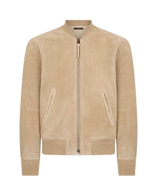 Tom Ford Natural Leather Bomber Jacket for men
