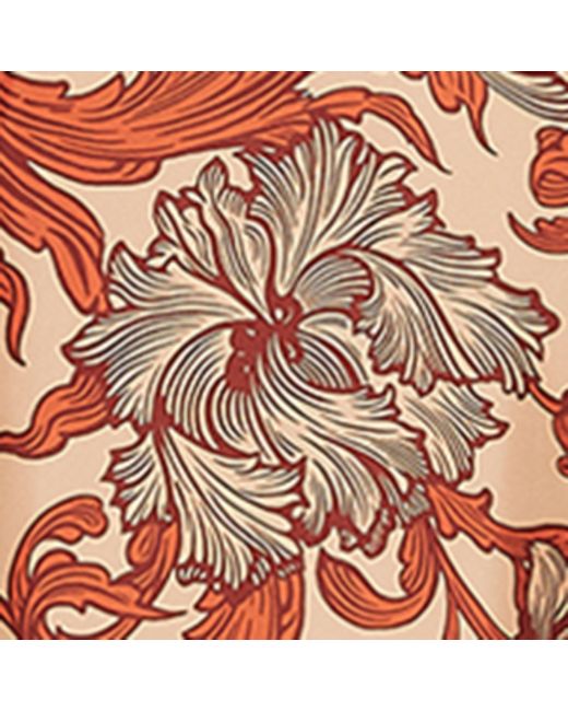 LaDoubleJ Red Silk Feather-trim Maxi Dress