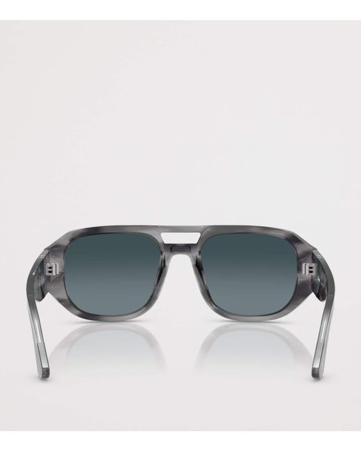 Persol Gray Acetate Vincent Pilot Sunglasses